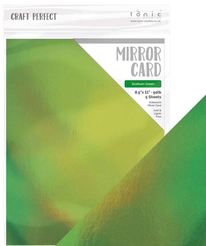 Seafoam Green Iridescent Mirror Cardstock, 5 sheets